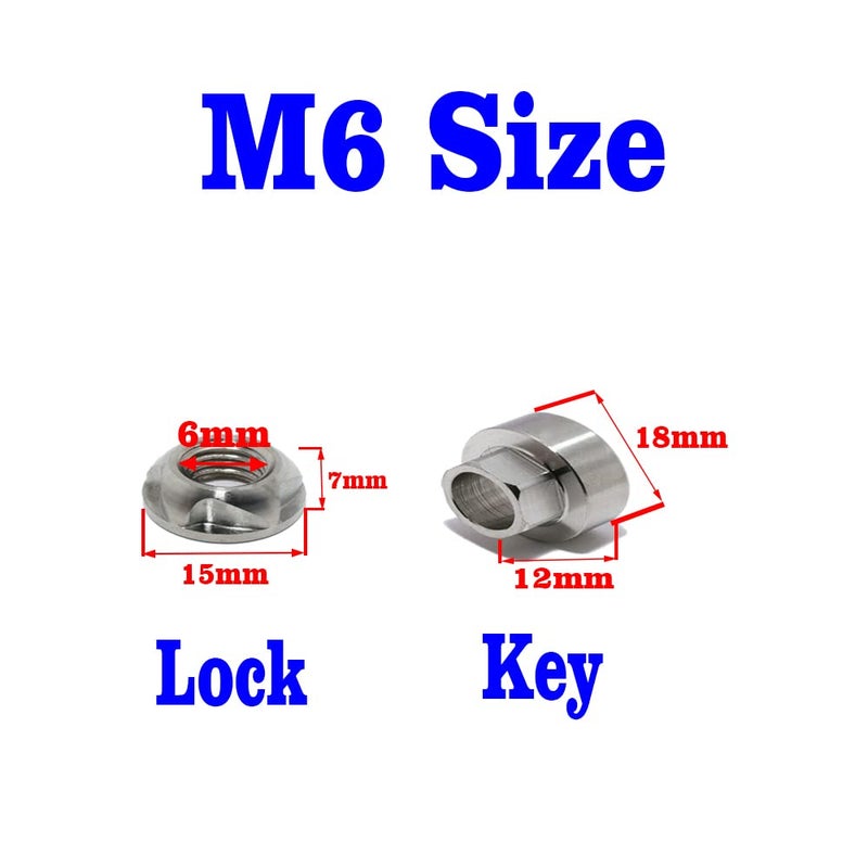 VOSANTU M6 304 Stainless Steel AntiTheft Locking Nuts P10 Security Hardware Kit for Mountain Bike Awning Car Accessories for Styling Light Bar Safety4 Lock 1 Key - Image 4