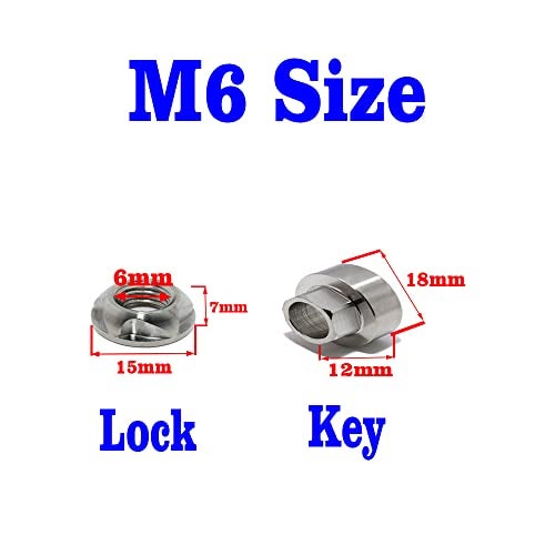 VOSANTU M6 304 Stainless Steel AntiTheft Locking Nuts P10 Security Hardware Kit for Mountain Bike Awning Car Accessories for Styling Light Bar Safety4 Lock 1 Key - Image 3