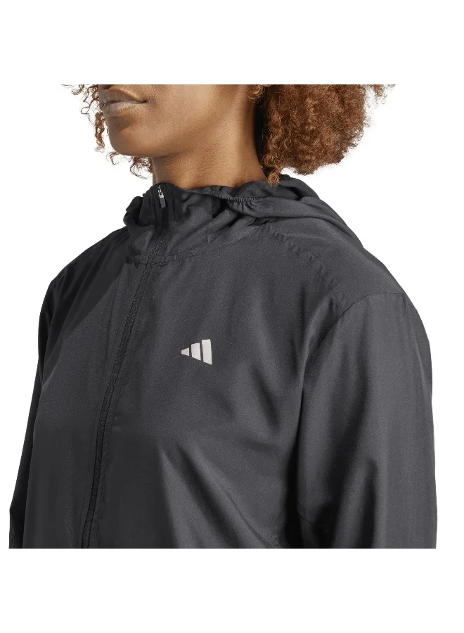 adidas جاكيت جري نسائي أسود XS