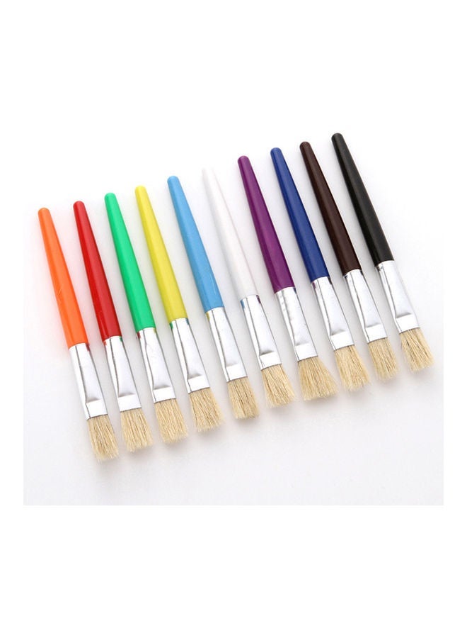 NIBEMINENT 10-Piece Flat Tip Colorful Paint Brushes Set Multicolour - Image 4