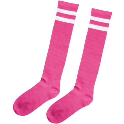 Amscan Pink Striped High Knee Socks for Women One Size 1 Pair Soft and Washable Striped Socks Perfect Costume Accessory for Cosplays Everyday Wear Sports Fashion - Image 1