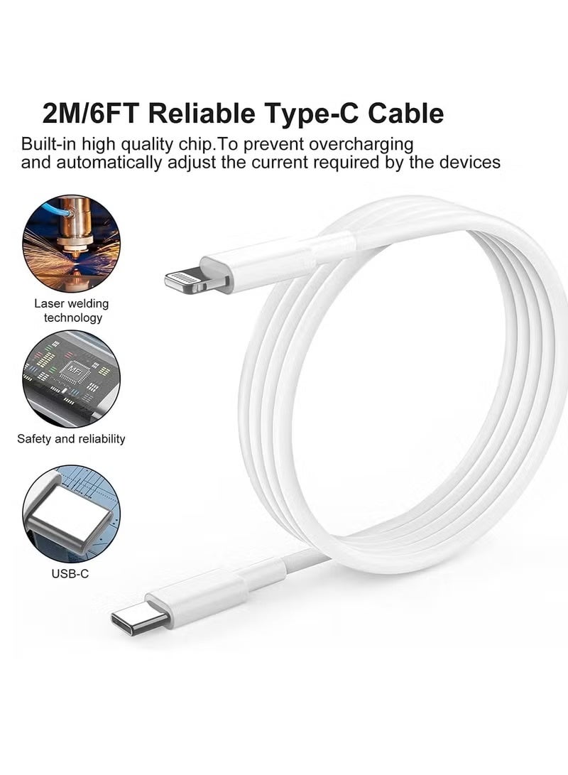 OMAKSS iPhone 20W Fast Charger | USB C Wall Fast Charger with USB C to Lightning Cable 1M Compatible with iPhone 14/14 Pro/14 Pro Max/13/12/SE2020/11/XR/XS Max/X/iPad - Image 3