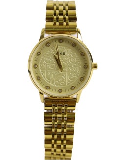 IEKE Women's wrist watch, gold stainless steel Band, gold dial.