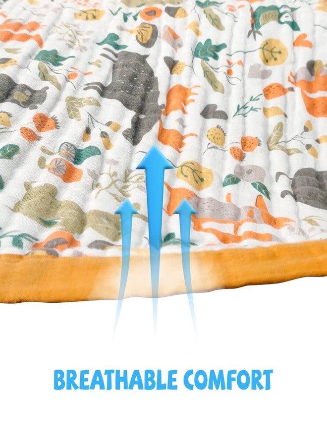 Setaria Viridis Toddler Blankets- Forest Animals Breathable Muslin Baby Blanket Ultra-Soft Baby Muslin Quilt 6 Layers Lightweight Newborn Nursery Crib Stroller Daycare Blanket for Summer - Image 4