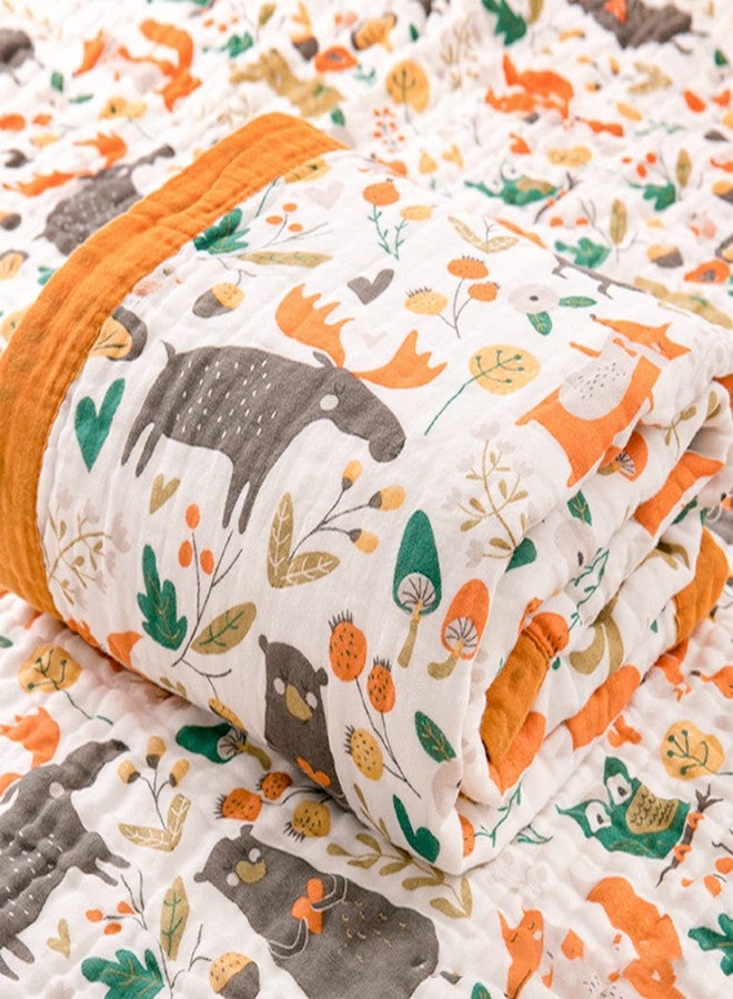 Setaria Viridis Toddler Blankets- Forest Animals Breathable Muslin Baby Blanket Ultra-Soft Baby Muslin Quilt 6 Layers Lightweight Newborn Nursery Crib Stroller Daycare Blanket for Summer - Image 2