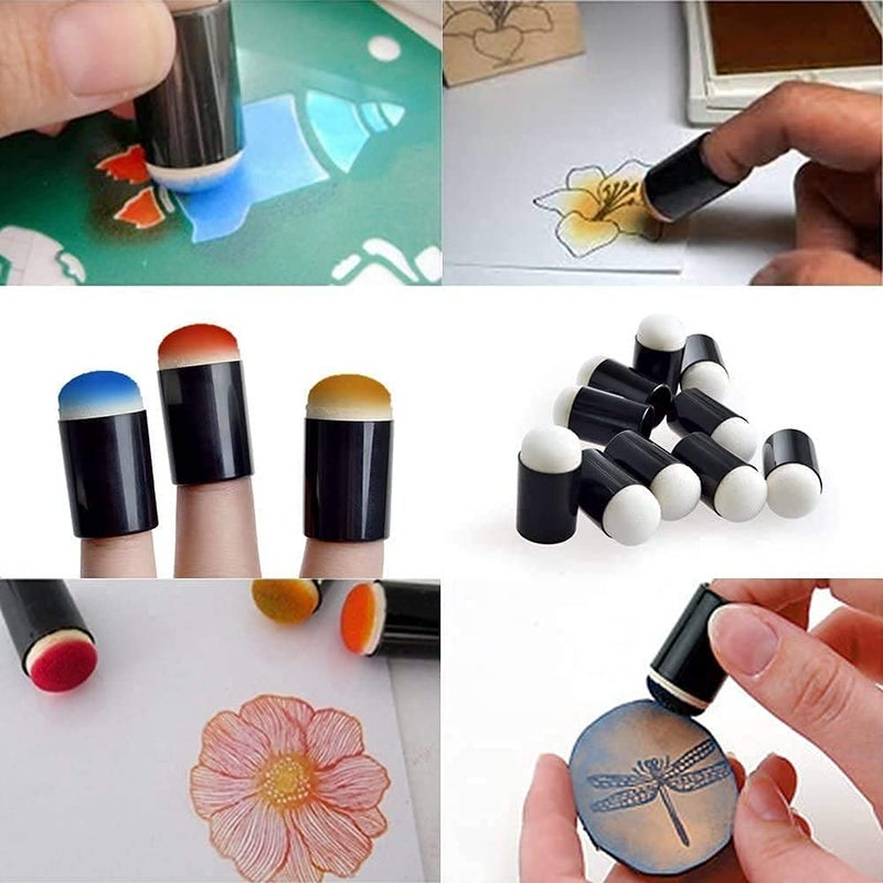 GooMart GooMart 20 Finger Sponge Daubers Set for Painting Drawing Ink Crafts Chalk (with case) - Image 4
