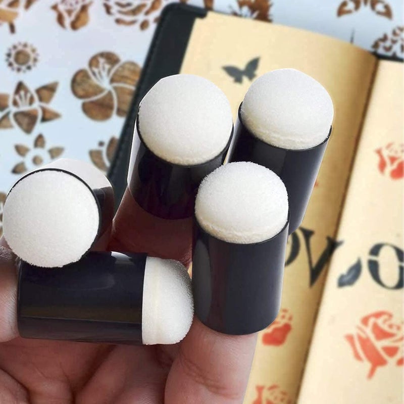 GooMart GooMart 20 Finger Sponge Daubers Set for Painting Drawing Ink Crafts Chalk (with case) - Image 5