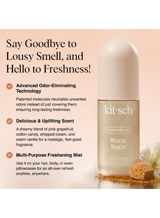 Kitsch Kitsch Warm Sugar Hair Perfume For Women - Clean, Deodorizing, and Patented Odor-Eliminating Technology, Body Mist - Freshen Hair, Body & Pillows - Sweet Pink Grapefruit & Warm Vanilla Scent - 50ml  - Image 2