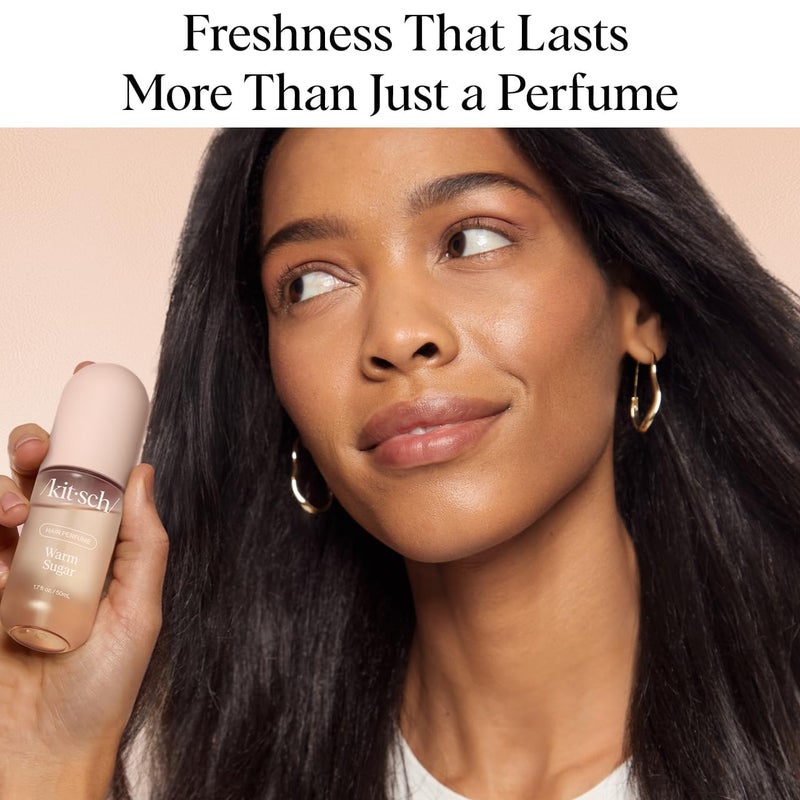 Kitsch عطر شعر كيتش وورم سكر للنساء - نظيف، مزيل للروائح، وتكنولوجيا حاصلة على براءة اختراع لإزالة الروائح، رذاذ للجسم - لإنعاش الشعر، الجسم والوسائد - رائحة جريب فروت وردي حلو وفانيليا دافئة - 50 مل - Image 3