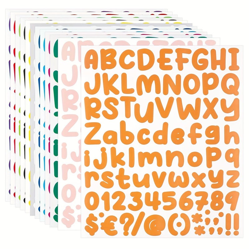 12 Sheets Multi Color 1 Inch Vinyl Alphanumeric Stickers Waterproof Self Adhesive Office School Home Decals - Image 1