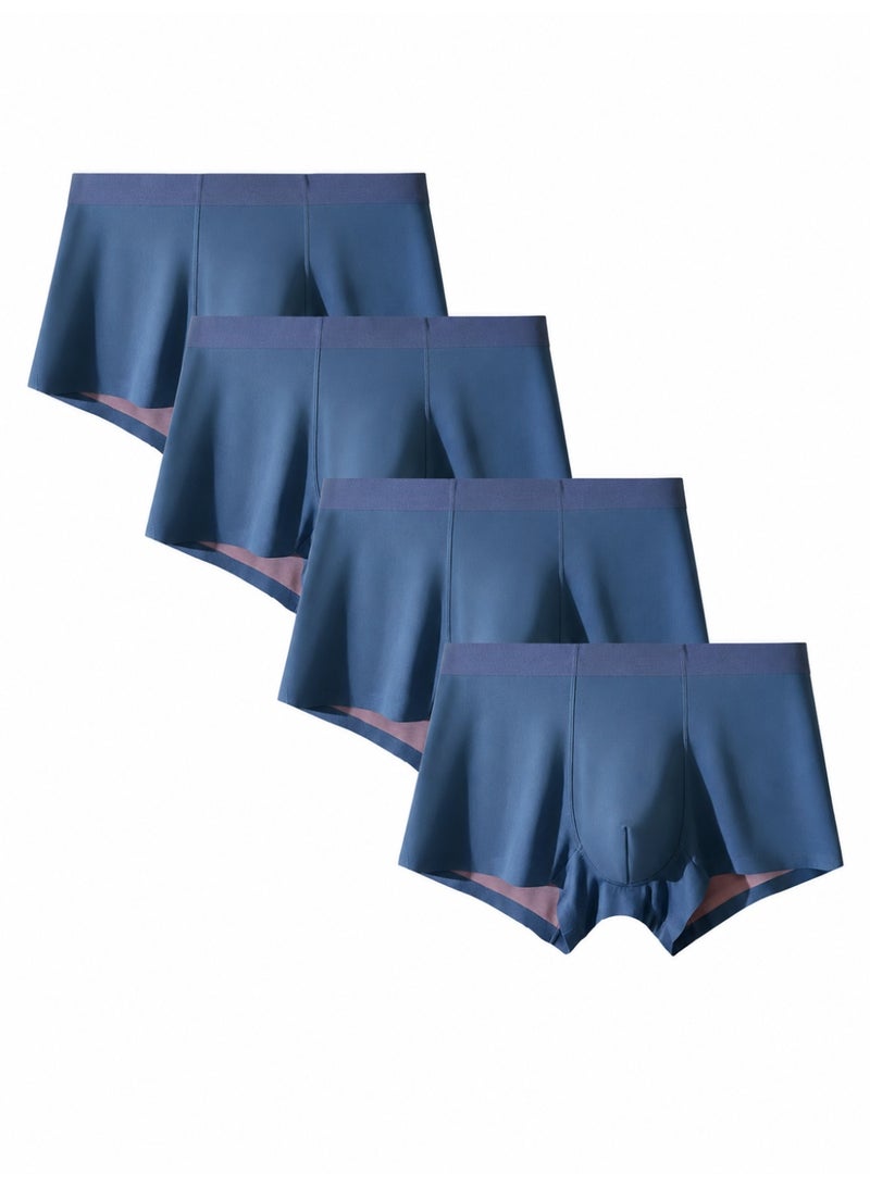 Men's Modal Boxer Briefs 4 Pack Antibacterial Mulberry Silk Crotch Ultra Soft Moisture Wicking No Ride Up L-3XL Daily Wear - Image 1