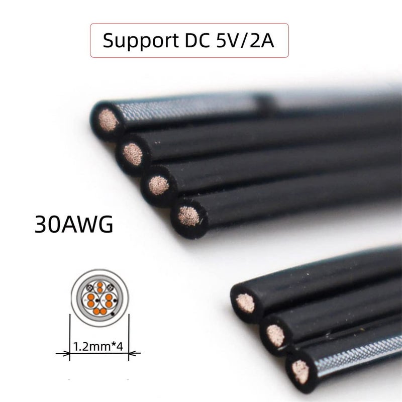 NFHK 13cm USB 2.0 Type-A Male to Micro USB Male Male Data Flat Slim FPC Cable for FPV & Disk & Phone - Image 5