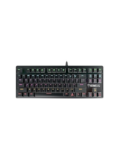 Hermes E2 7 Color Backlit Gaming Mechanical Keyboard 87 Keys Blue Switches Anti Ghosting Multimedia Control Keys With Metal Plate Hermes E2