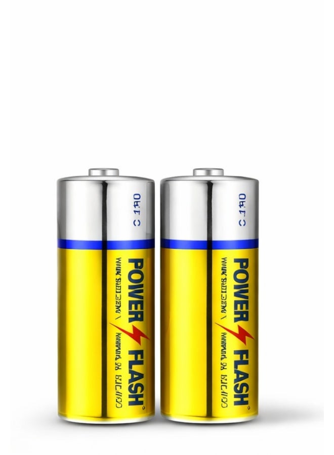 POWER FLASH C Zinc Batteries 1.5V – Super Heavy Duty – 2 Pieces Card Pack - Image 2