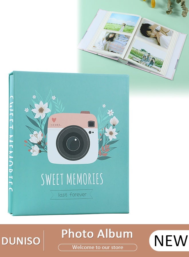 DUNISO 200 Pockets Foil Stamping Photo Album for 6 Inches Photos Portable Photo Album for Family Wedding Boys Girls - Image 1