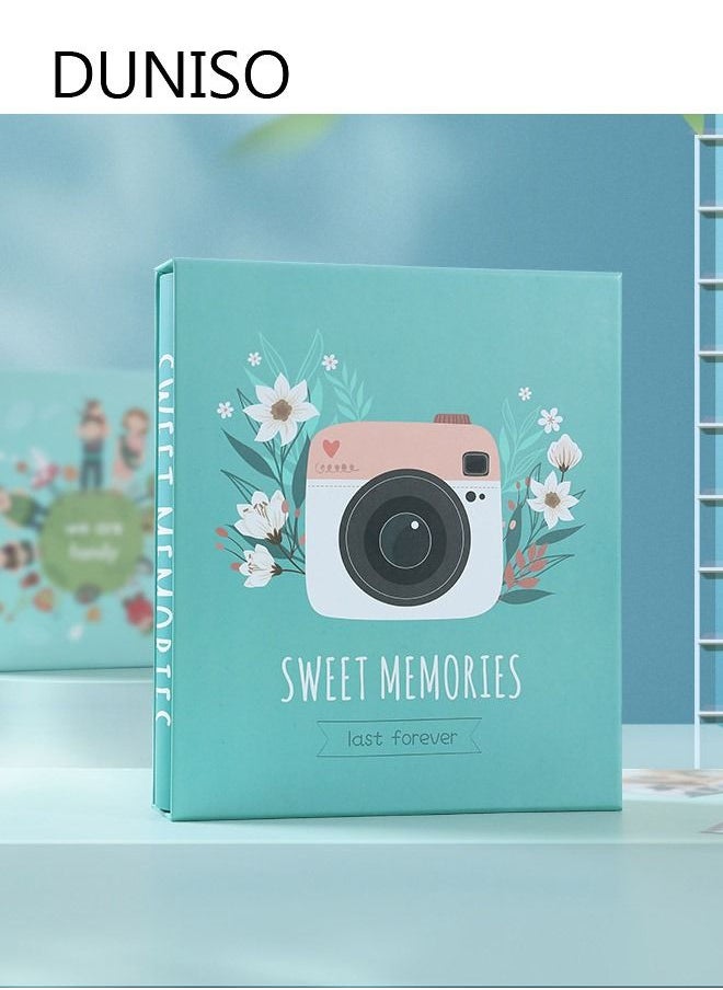 DUNISO - 200 Pockets Foil Stamping Photo Album for 6 Inches Photos Portable Photo Album for Family Wedding Boys Girls - Image 1