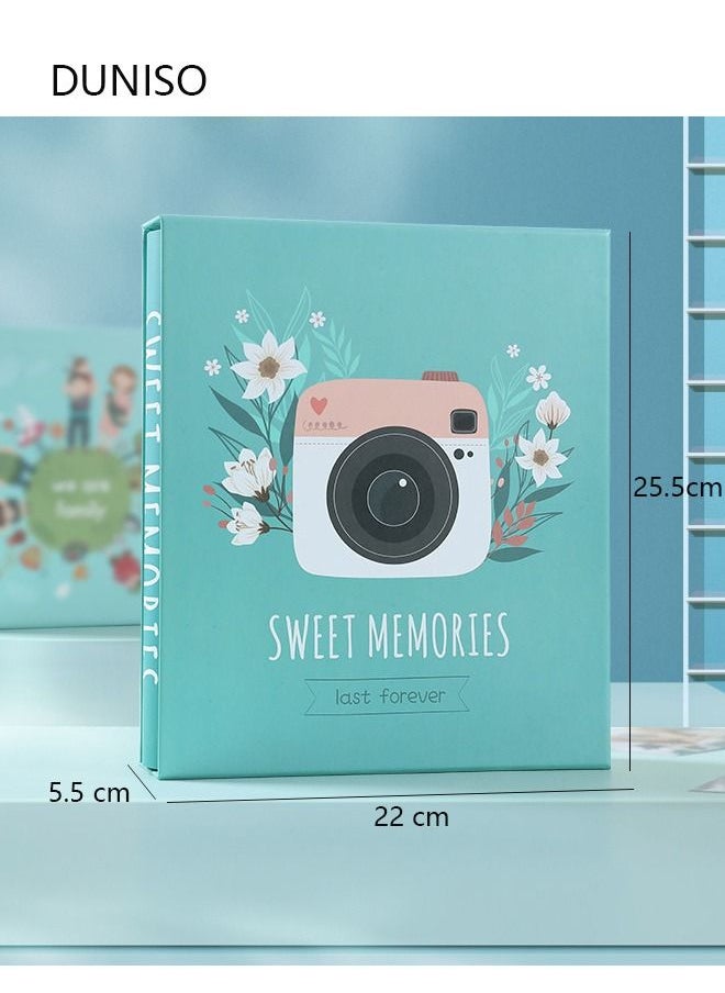DUNISO - 200 Pockets Foil Stamping Photo Album for 6 Inches Photos Portable Photo Album for Family Wedding Boys Girls - Image 1