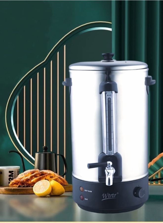 وترتر 10L التجارية دلو غلاية المياه الكهربائية الفولاذ المقاوم للصدأ العزل الحليب الشاي برميل سعة كبيرة - Image 4