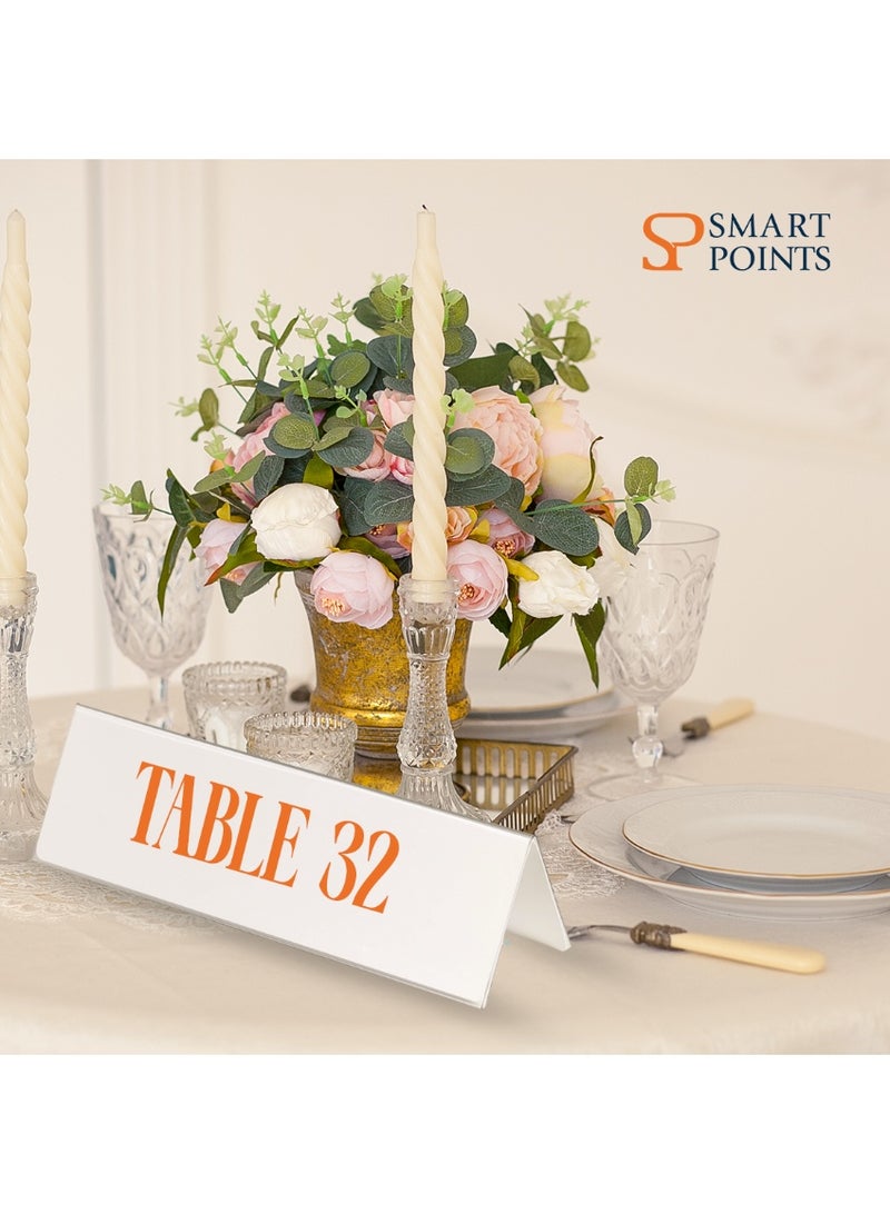 "سمارت بوينتس  " حامل بطاقات أسماء أكريليك (5 قطع) – شفاف مزدوج الجوانب على شكل خيمة، مثالي للمؤتمرات، حفلات الزفاف، المطاعم والمكاتب (30 × 10.5 سم) - Image 2