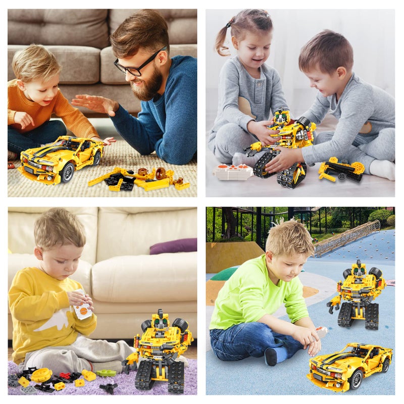 Sciencow 2in1 Build a Robot Kit Remote  APP Controlled Robotic Building Blocks Toys STEM Projects for Kids Ages 8 9 10 11 12 13 14Chirstmas Birthday Gift for Boys RC Car - Image 3