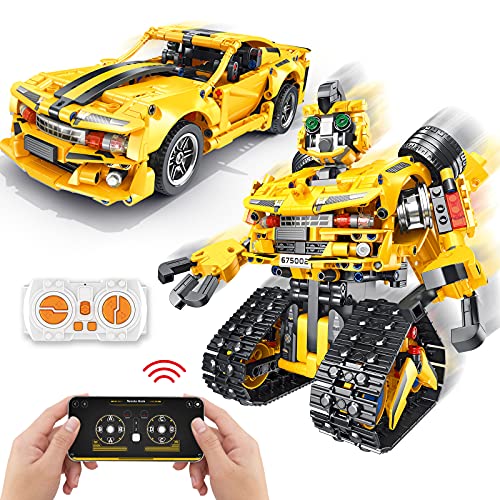 Sciencow 2in1 Build a Robot Kit Remote  APP Controlled Robotic Building Blocks Toys STEM Projects for Kids Ages 8 9 10 11 12 13 14Chirstmas Birthday Gift for Boys RC Car - Image 1