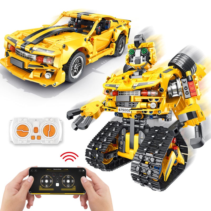 Sciencow 2in1 Build a Robot Kit Remote  APP Controlled Robotic Building Blocks Toys STEM Projects for Kids Ages 8 9 10 11 12 13 14Chirstmas Birthday Gift for Boys RC Car - Image 2