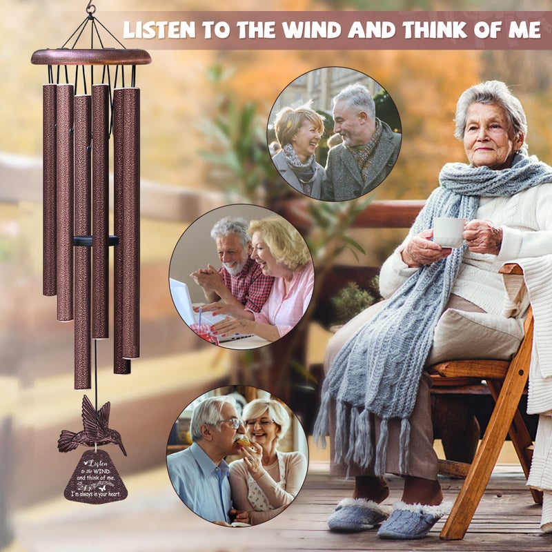 Synhonty Sympathy Wind Chimes with Hummingbird Wind Spinner, Memorial Wind Chimes for Loss of Loved One Prime, Bereavement/Sympathy/Memorial Gift for Loss of Mother Father Husband Condolence Remembrance - Image 5