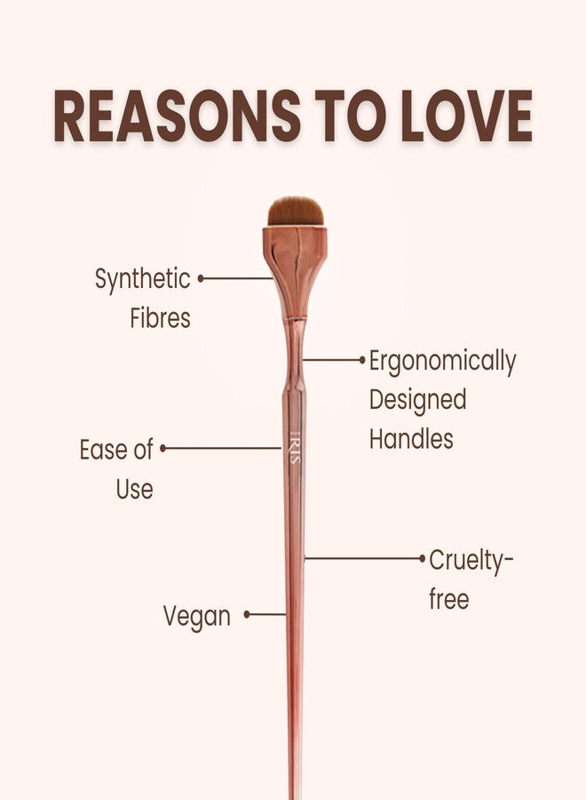 Iris Cosmetics Iris Luminous HD Nose Contour Brush | Expert Makeup Tool for Precision Contouring | Cruelty-Free & Vegan | Synthetic Fibres | Best Nose Contour Brush | Rose Gold - Image 3