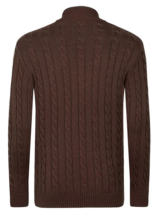 FELIX HARDY Cable knit half zip jumper