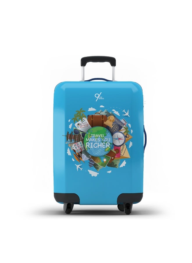 THE NINES LUGGAGE COVER "TRAVEL MAKES YOU RICHER" -M (22-24 inch)