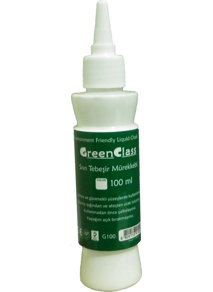 Green Class White Liquid Chalk Ink 100 Ml  - Image 1