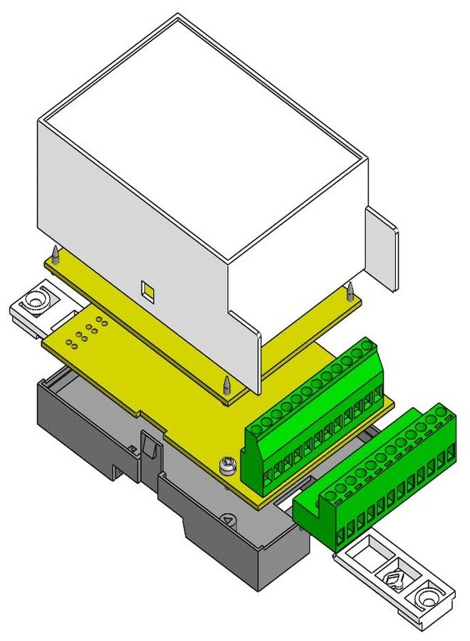 GAURANG علبة تحكم Din Rail من Gaurang، مقاس 110 × 70 × 48.55 مم، لأنظمة التشغيل الآلي للمنازل الإلكترونية، صندوق مفاتيح PLC، صناديق صناعية، صندوق كهربائي، علبة ABS، علبة تحكم Din Rail (CEBV-70-01 مع تهوية). - Image 4