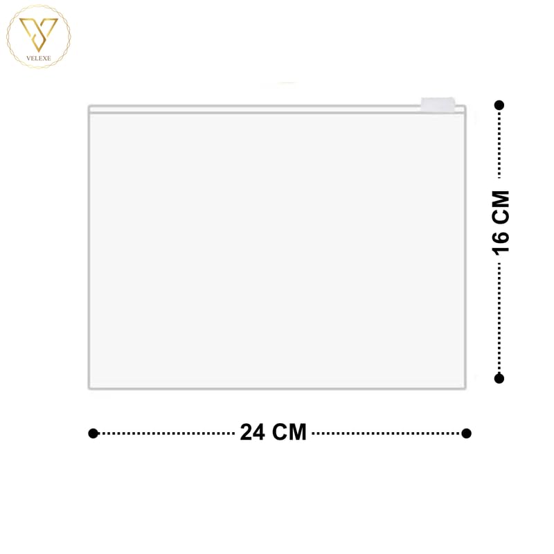 VELEXE Low_Density_Polyethylene Frosted Zipper Storage Bags with Air Hole - Pack of 10 (24cm*16cm),Durable, Multipurpose & Reusable Transparent Zip Lock Bags for Clothes, Travel,Packing & Organizing - Image 2