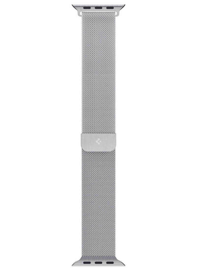 Spigen Metal Fit Band for Apple Watch Band Series 9/8/7 (41mm), Series SE2/6/SE/5/4 (40mm) and Series 3/2/1 (38mm) - Silver  - Image 4