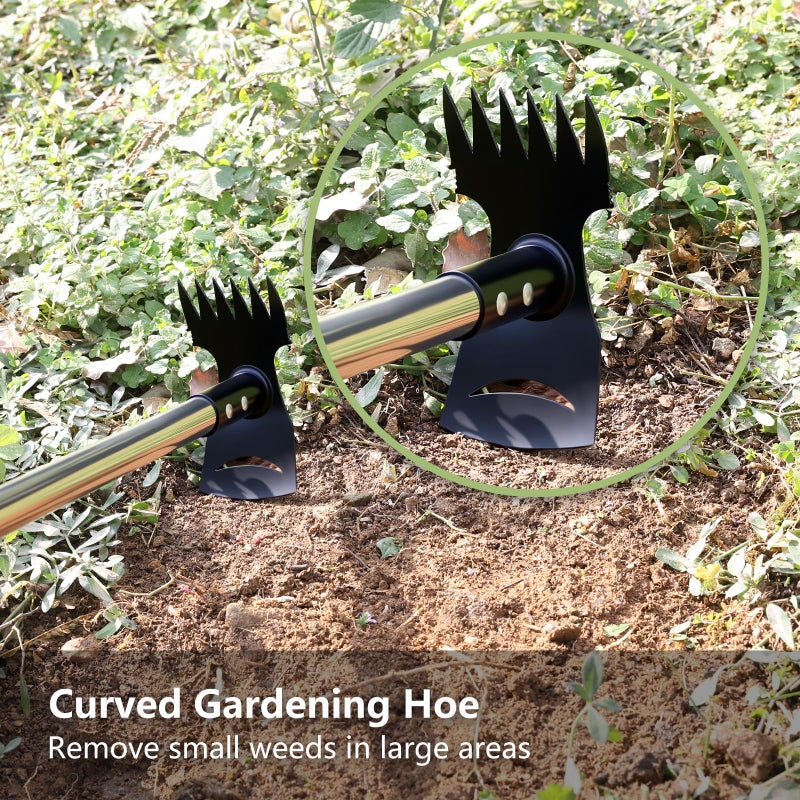 Mitclear Weed Puller Tool with Long Handle(58IN), 2-in-1 Gardening Hand Tools Weeds Remover, Weeder Rake & Garden Hoe Combo, Manual Weeding Puller Tool for Garden Yard Patio Lawn - Image 5