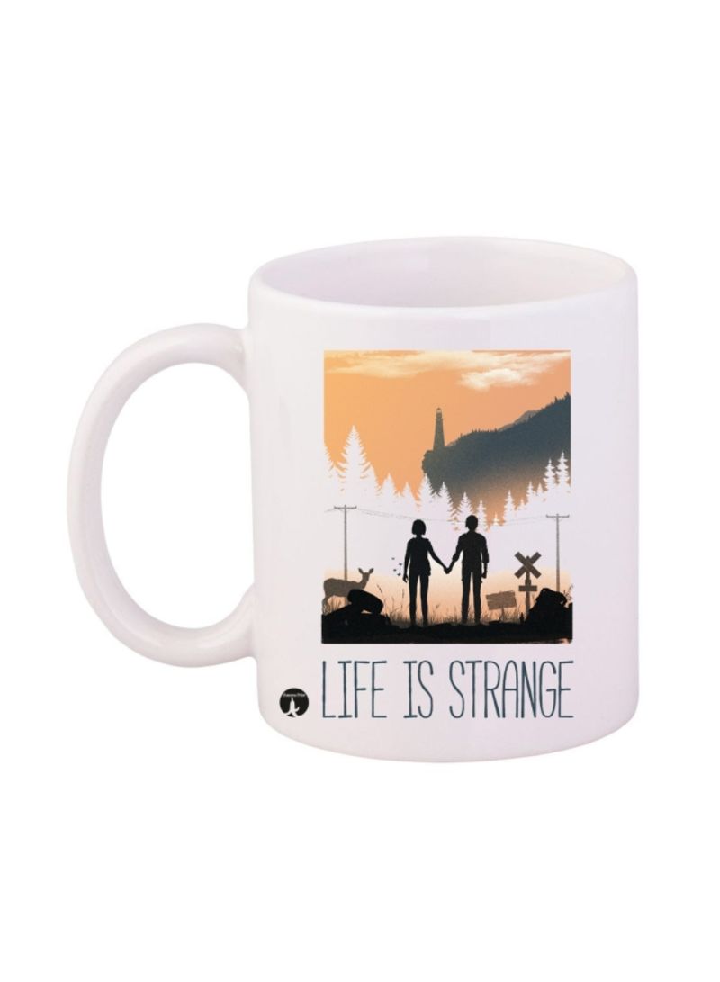 RKN Life Is Strange Printed Coffee Mug White/Black/Orange 12ounce