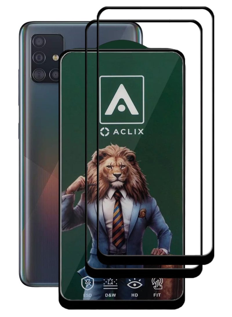 ACLIX 2 Pieces Antistatic ESD Dustproof Premium Quality High Definition Tempered Glass Screen Protector Designed For Samsung Galaxy A51 - Image 1