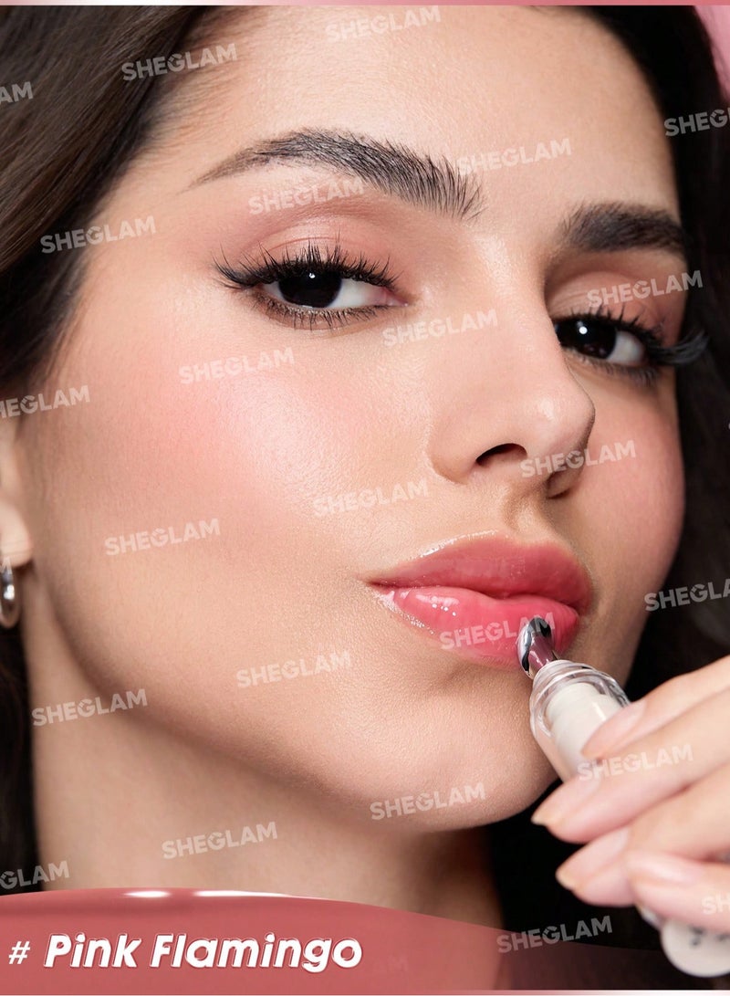 SHEGLAM Booster Shine Plumping Lip Gloss - pink flamingo - Image 4