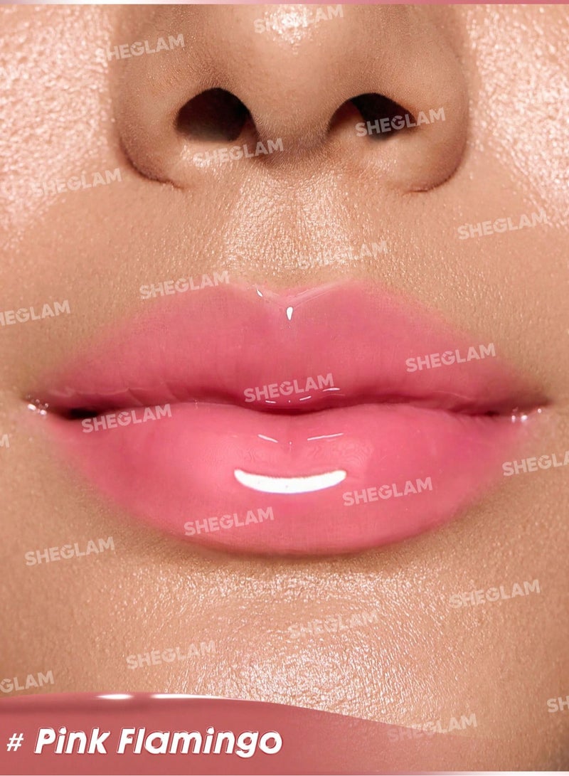 SHEGLAM Booster Shine Plumping Lip Gloss - pink flamingo - Image 2