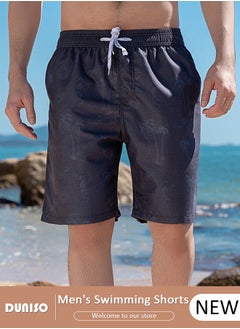 DUNISO Men's Swimming Shorts,Men's Swim Trunks,Swim Shorts with Pockets,Quick Dry Surfing Stretchy Beach Shorts,Lightweight Casual Shorts,for Sports Running Beach Surfing Swimming  - Image 1