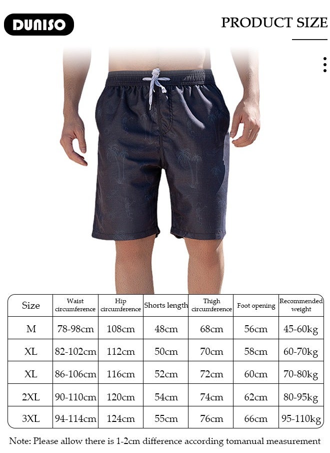 DUNISO Men's Swimming Shorts,Men's Swim Trunks,Swim Shorts with Pockets,Quick Dry Surfing Stretchy Beach Shorts,Lightweight Casual Shorts,for Sports Running Beach Surfing Swimming  - Image 4