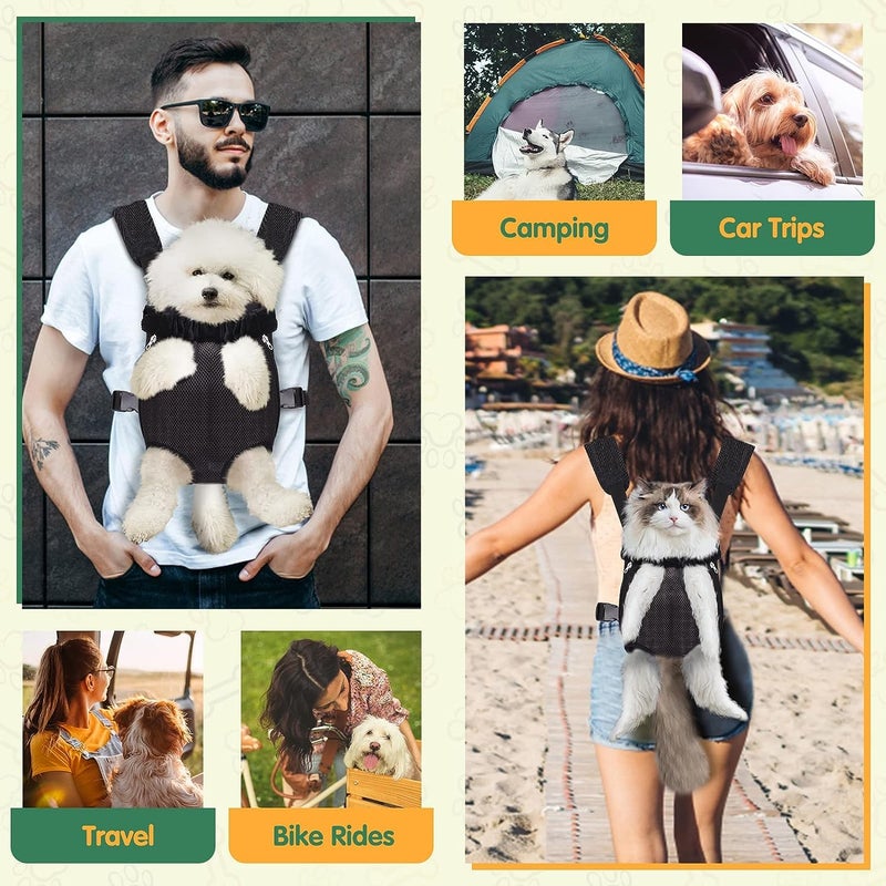 Pet Carrier Backpack Adjustable Dog Front Carrier Legs Out And Easy Fit Dog Backpack Carrier For Hiking Camping Traveling Outdoor For Small Dogs Cats And Puppies M - Image 4