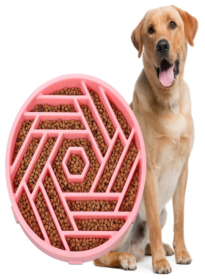WHIPPY Slow Feeder Dog Bowl, Puzzle Maze Design to Slow Down Eating, 3-Cup Capacity, Anti-Gulping Food Bowl for Medium & Large Dogs,Pink - Image 1