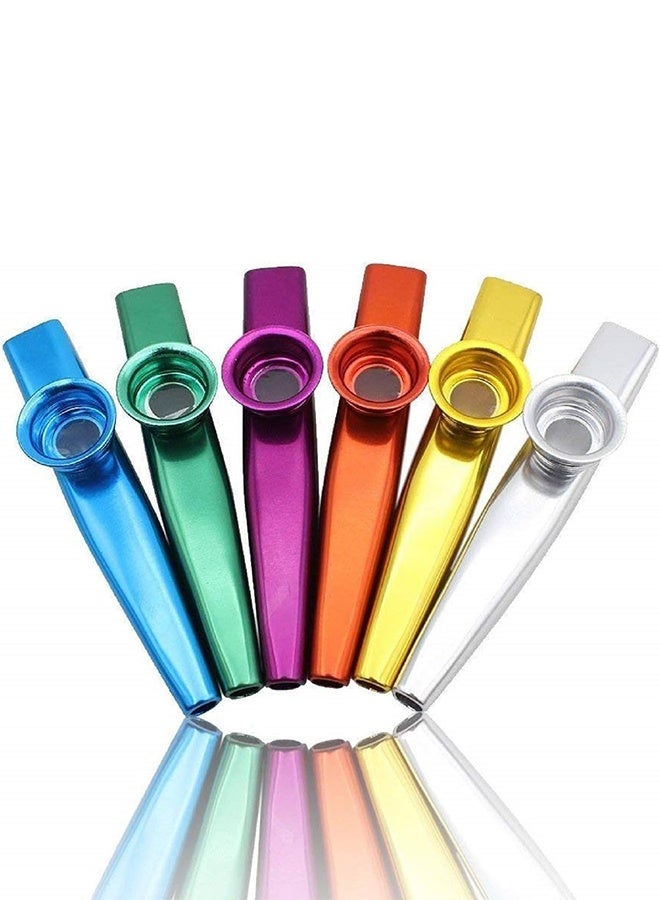 Kazoos Musical Instruments,6 PCS Metal Kazoos Flute for Kids Gift Party Favor Gift Bag Fillers - Image 1