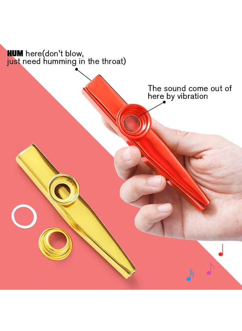 Kazoos Musical Instruments,6 PCS Metal Kazoos Flute for Kids Gift Party Favor Gift Bag Fillers - Image 2