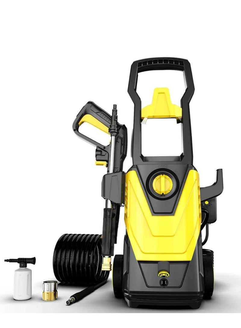 High-Pressure Washer 135 Bar with 5.5L/Min Max Flow Rate | Auto Stop Function, 5m High-Pressure PVC Hose, Wheels for Easy Mobility | Powerful Cleaning for Home, Car & Outdoor Use - Image 1