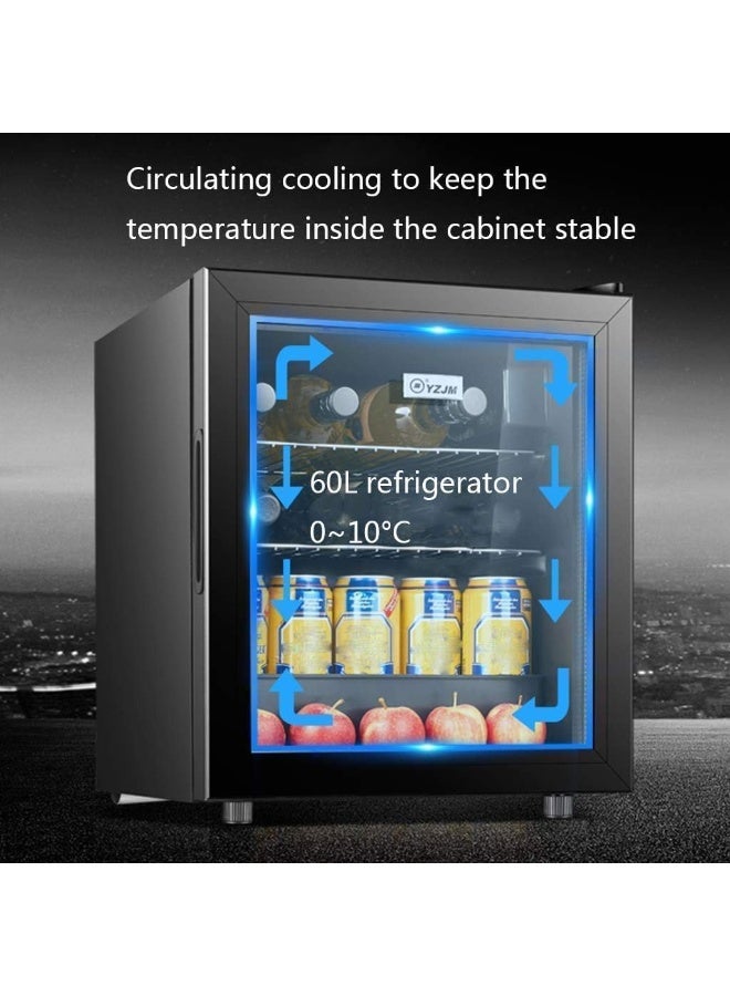 Mini Fridge 50L Beverage Glass Refrigerator 55W - Constant Temperature, Tempered Glass 50 L 32450 Black - Image 4