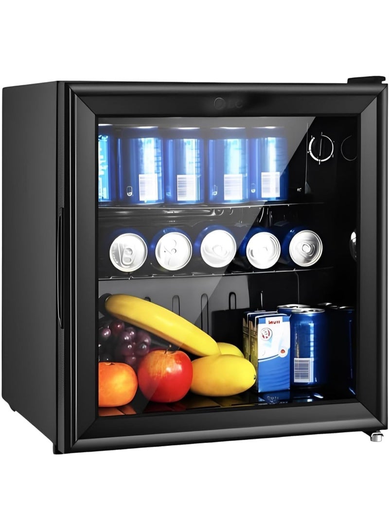 Mini Fridge 50L Beverage Glass Refrigerator 55W - Constant Temperature, Tempered Glass 50 L 32450 Black - Image 3
