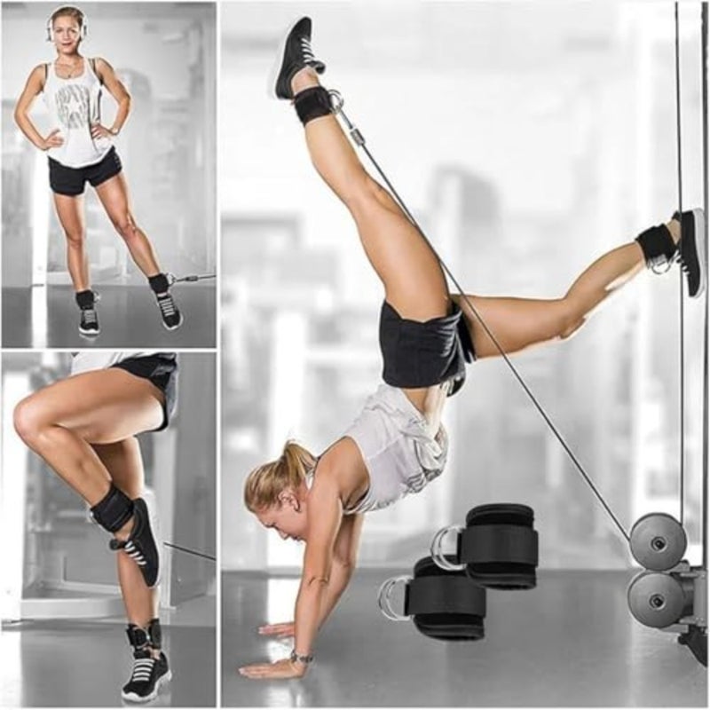 7-Pcs Barbell Set for Women, Hip Thrust and Squat Workout Kit with Comfortable Bar Pad, 2 Ankle Straps, Resistance Band, 2 Securing Straps, Carry Bag, Leg and Lower Body Training - Image 4