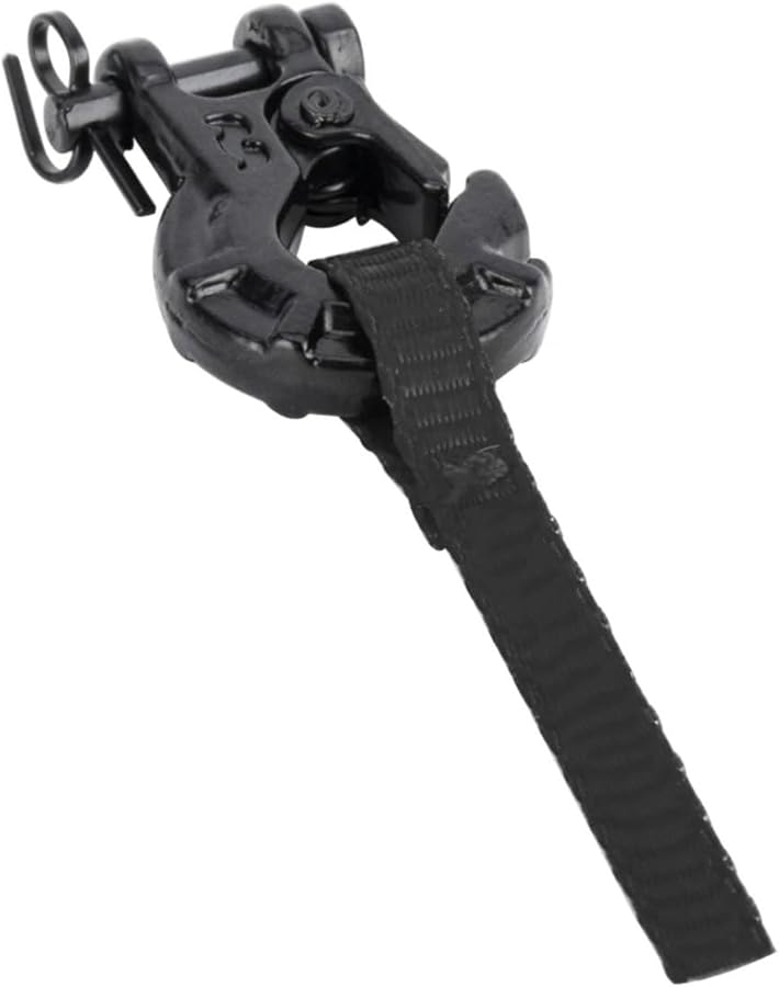Black Metal Winch Hook With Pull Strap For Axial SCX10 TRX4 TRX6 RC Crawler Upgrade Parts - Image 1